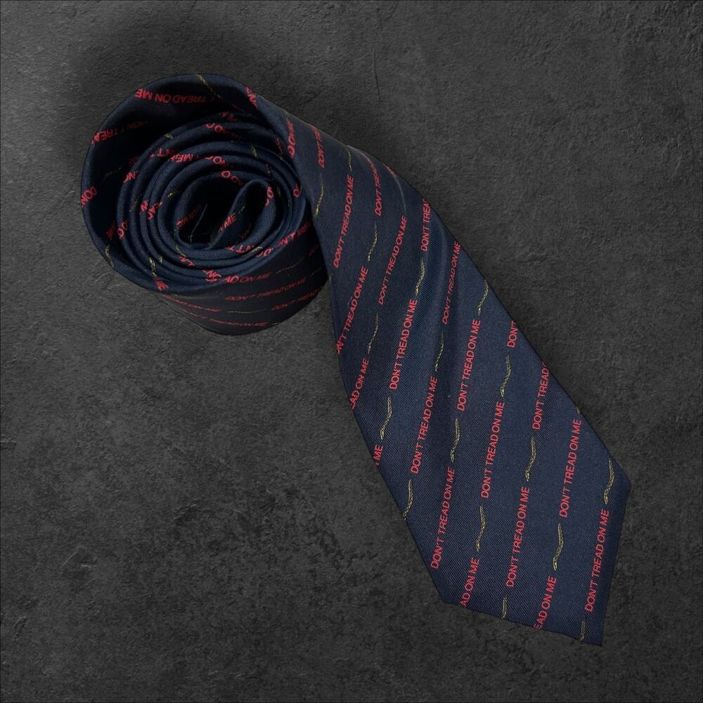Vintage Horchow Novelty Men's 100% Silk Professional Tie US NAVY Gadsden Flag